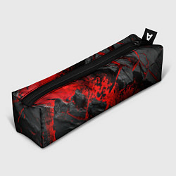 Пенал для ручек Красные разломы черных камней, цвет: 3D-принт