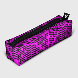 Пенал для ручек Чёрные полосы на розовом фоне, цвет: 3D-принт