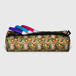Пенал для ручек Бенгальский котик в тропических листьях, цвет: 3D-принт — фото 2