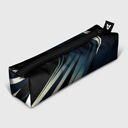 Пенал Чёрно-синий абстрактный с полосами