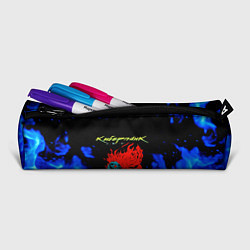 Пенал для ручек Киберпанк голубой огонь, цвет: 3D-принт — фото 2