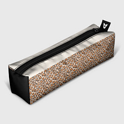 Пенал для ручек Леопардовый паттерн с черной и бежевой полосой, цвет: 3D-принт