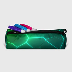 Пенал для ручек Зеленые неоновые плитки, цвет: 3D-принт — фото 2