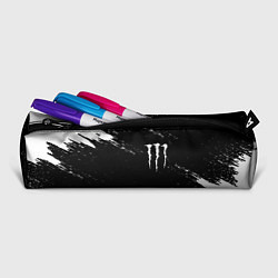 Пенал для ручек Monster energy краски штрихи белые, цвет: 3D-принт — фото 2
