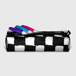 Пенал для ручек Черные квадраты в виде шахматной доски, цвет: 3D-принт — фото 2