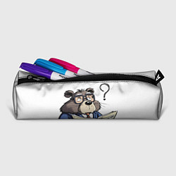 Пенал для ручек Бобр - интеллигент с газетой, цвет: 3D-принт — фото 2