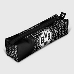Пенал для ручек Borussia геометрия черно белая, цвет: 3D-принт