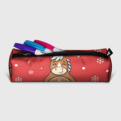 Пенал для ручек Новогодняя лошадка с печенькой, цвет: 3D-принт — фото 2
