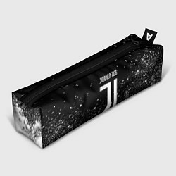 Пенал для ручек Ювентус всплеск белых красок, цвет: 3D-принт
