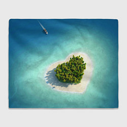 Плед флисовый Остров, цвет: 3D-велсофт