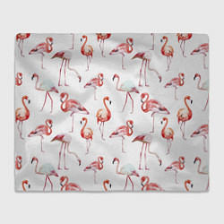 Плед флисовый Действия фламинго, цвет: 3D-велсофт