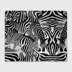 Плед флисовый Полосатая зебра, цвет: 3D-велсофт