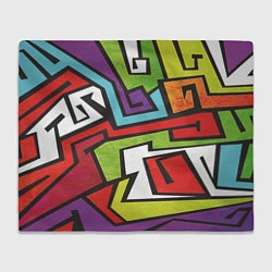 Плед флисовый Цветные граффити, цвет: 3D-велсофт