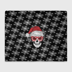 Плед флисовый Santa Skull хипстер, цвет: 3D-велсофт