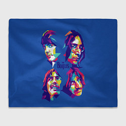 Плед флисовый The Beatles: Faces, цвет: 3D-велсофт