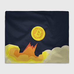 Плед флисовый Bitcoin Up, цвет: 3D-велсофт