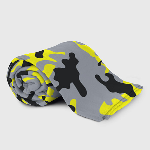 Плед Yellow & Grey Camouflage / 3D-Велсофт – фото 2