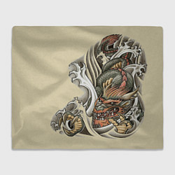 Плед флисовый Восточный дракон, цвет: 3D-велсофт