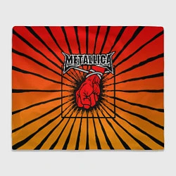 Плед флисовый Metallica Fist, цвет: 3D-велсофт