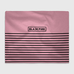 Плед флисовый Black Pink: Black Stripes, цвет: 3D-велсофт