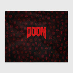 Плед флисовый DOOM: Hellish signs, цвет: 3D-велсофт