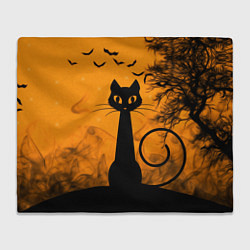 Плед флисовый Halloween Cat, цвет: 3D-велсофт
