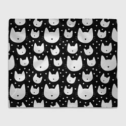 Плед флисовый Love Cats Pattern, цвет: 3D-велсофт