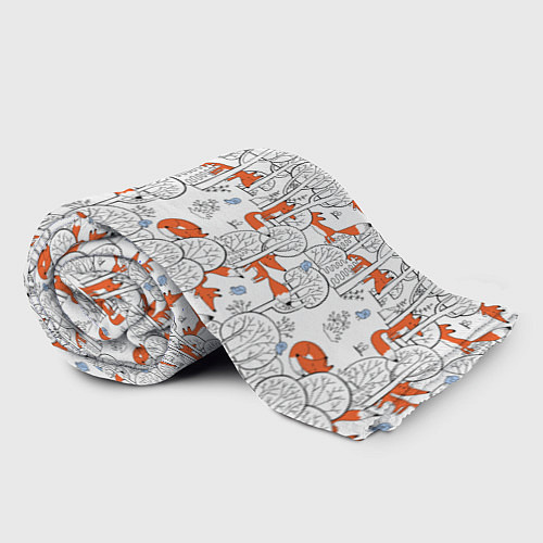 Плед Лисички в зимнем лесу / 3D-Велсофт – фото 2