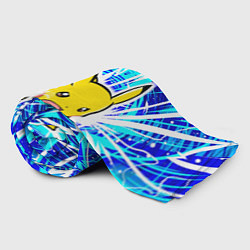 Плед флисовый Пикачу бежит с молниями, цвет: 3D-велсофт — фото 2