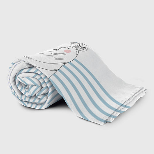 Плед Белый бегемот моряк / 3D-Велсофт – фото 2