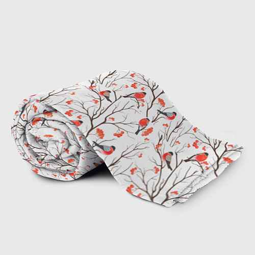 Плед Снегири в зимнем лесу / 3D-Велсофт – фото 2