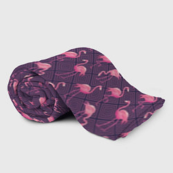Плед флисовый Фиолетовые фламинго, цвет: 3D-велсофт — фото 2