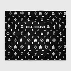 Плед флисовый Billie Eilish: Black Pattern, цвет: 3D-велсофт