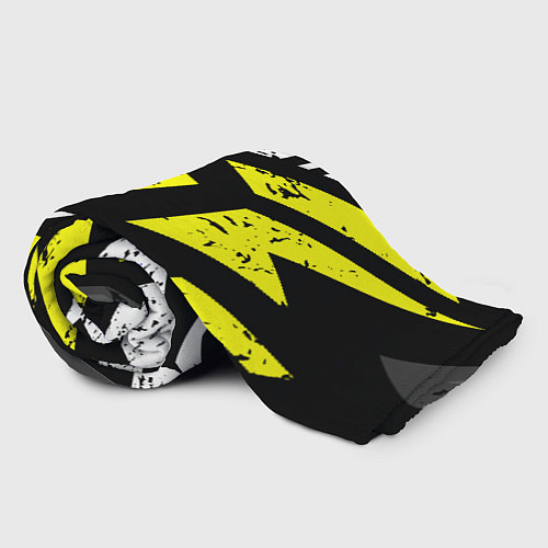 Плед Black yellow abstract sport style / 3D-Велсофт – фото 2