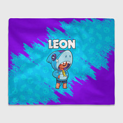 Плед флисовый BRAWL STARS LEON SHARK, цвет: 3D-велсофт