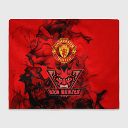 Плед флисовый Manchester United, цвет: 3D-велсофт