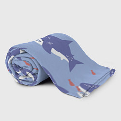 Плед флисовый Акулий косяк, цвет: 3D-велсофт — фото 2