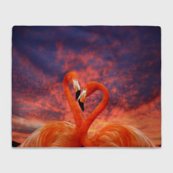 Плед флисовый Flamingo Love, цвет: 3D-велсофт