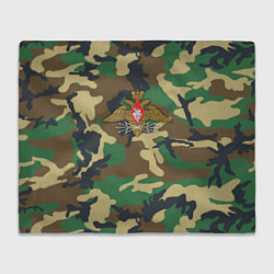 Плед флисовый Камуфляж Войска связи, цвет: 3D-велсофт