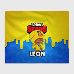 Плед флисовый BRAWL STARS LEON, цвет: 3D-велсофт