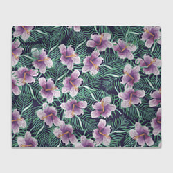 Плед флисовый Тропический цветок, цвет: 3D-велсофт