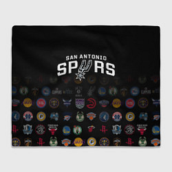 Плед флисовый San Antonio Spurs 2, цвет: 3D-велсофт