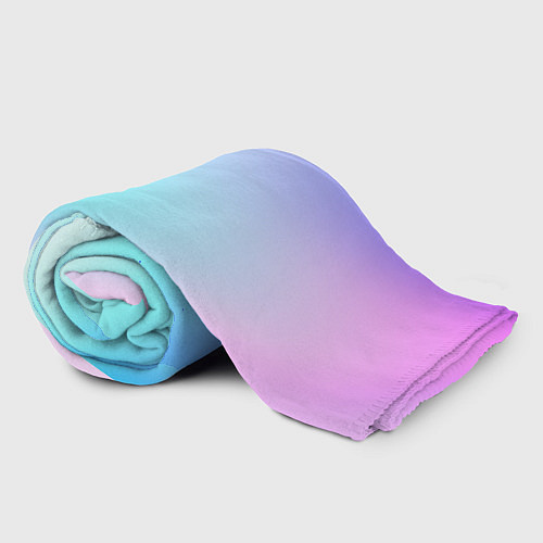 Плед Небесно голубой градиентный / 3D-Велсофт – фото 2