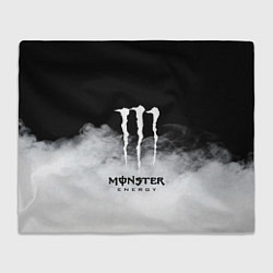 Плед флисовый MONSTER ENERGY BLACK, цвет: 3D-велсофт