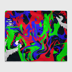 Плед флисовый Абстрактные краски, цвет: 3D-велсофт
