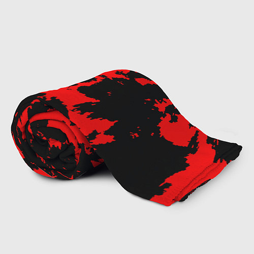 Плед Красный на черном / 3D-Велсофт – фото 2