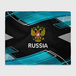 Плед флисовый RUSSIA, цвет: 3D-велсофт
