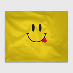 Плед флисовый Смайлик милый, цвет: 3D-велсофт