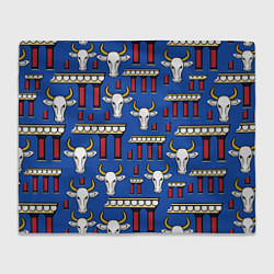 Плед флисовый БЕЛЫЙ БЫК СИМВОЛ 2021 ГОДА, цвет: 3D-велсофт