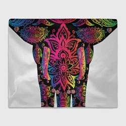 Плед флисовый  Слон с орнаментом, цвет: 3D-велсофт